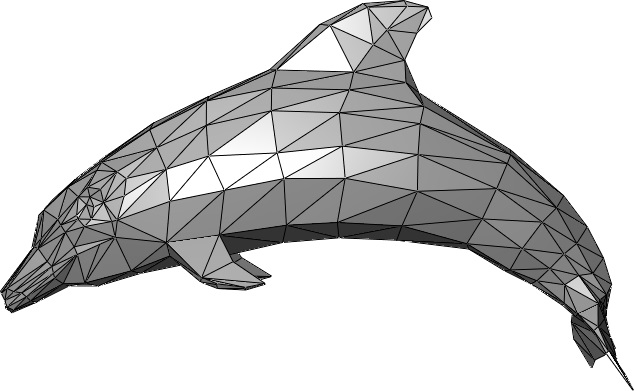 Дельфин с полигональной сеткой